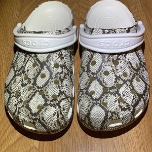 Snake skin crocs
